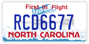 RCD6677 license plate in North Carolina