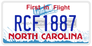 RCF1887 license plate in North Carolina