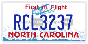RCL3237 license plate in North Carolina