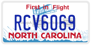 RCV6069 license plate in North Carolina