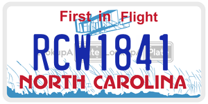 RCW1841  license plate in NC