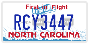 RCY3447 license plate in North Carolina