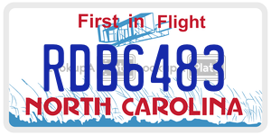 RDB6483 license plate in North Carolina