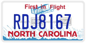 RDJ8167 license plate in North Carolina