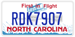 RDK7907  license plate in NC