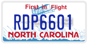 RDP6601  license plate in NC