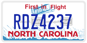 RDZ4237 license plate in North Carolina