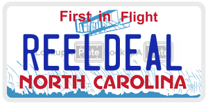 REELDEAL license plate in North Carolina