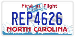 REP4626 license plate in North Carolina