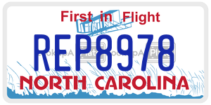 REP8978  license plate in NC