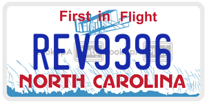 REV9396 license plate in North Carolina