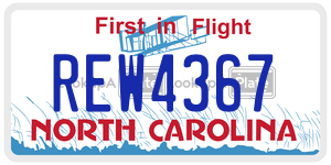 REW4367 license plate in North Carolina