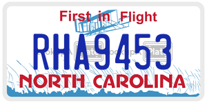 RHA9453  license plate in NC