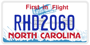 RHD2060  license plate in NC