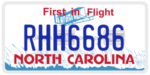 RHH6686 license plate in North Carolina