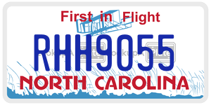 RHH9055 license plate in North Carolina