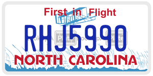 RHJ5990  license plate in NC
