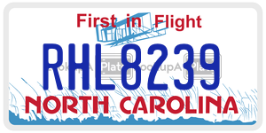 RHL8239 license plate in North Carolina