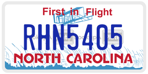RHN5405  license plate in NC
