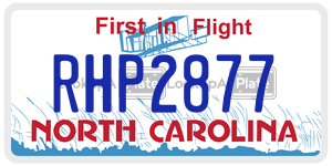 RHP2877 license plate in North Carolina
