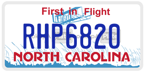 RHP6820 license plate in North Carolina
