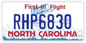 RHP6830 license plate in North Carolina