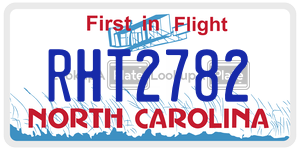 RHT2782  license plate in NC
