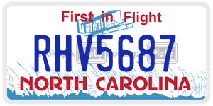RHV5687 license plate in North Carolina