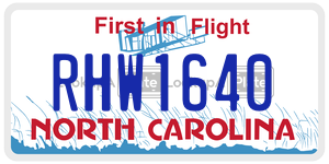 RHW1640  license plate in NC