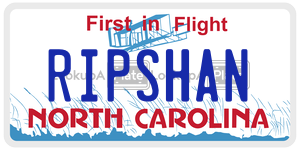 RIPSHAN license plate in North Carolina