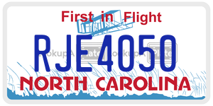 RJE4050 license plate in North Carolina