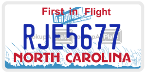 RJE5677  license plate in NC