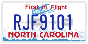 RJF9101  license plate in NC