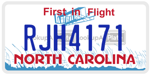 RJH4171 license plate in North Carolina