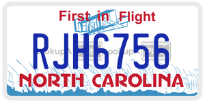 RJH6756 license plate in North Carolina