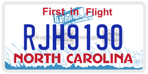 RJH9190  license plate in NC