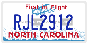 RJL2912  license plate in NC