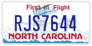 RJS7644 license plate in North Carolina