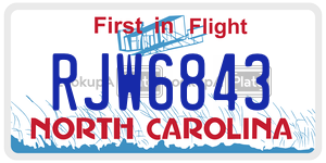 RJW6843 license plate in North Carolina