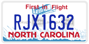 RJX1632 license plate in North Carolina
