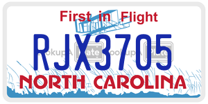 RJX3705 license plate in North Carolina
