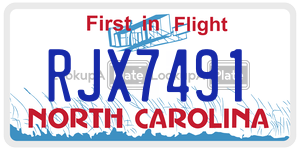 RJX7491  license plate in NC
