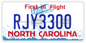 RJY3300 license plate in North Carolina