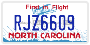 RJZ6609 license plate in North Carolina