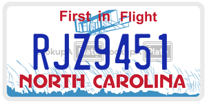 RJZ9451  license plate in NC