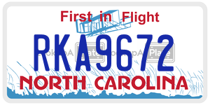 RKA9672  license plate in NC