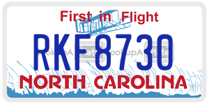 RKF8730  license plate in NC