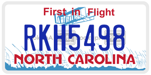 RKH5498  license plate in NC