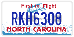 RKH6308  license plate in NC