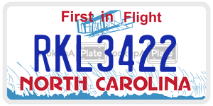 RKL3422  license plate in NC